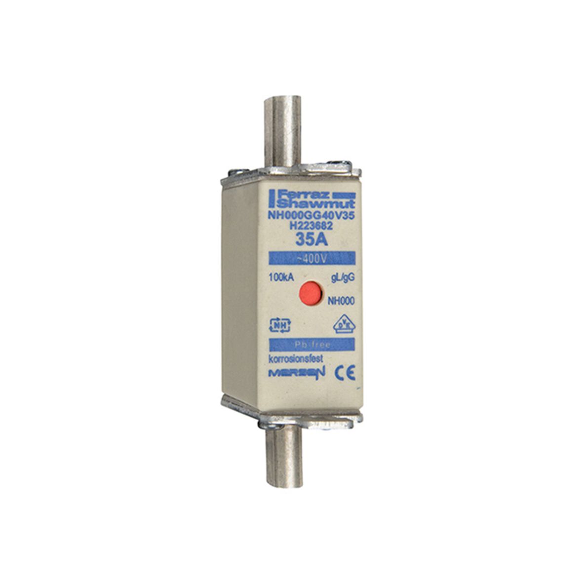 H223682 - NH fuse-link gG, 400VAC, size 000, 35A double indicator/live tags